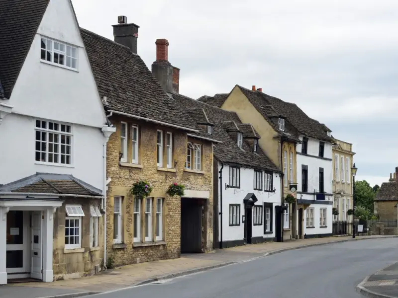 Row of historic English buildings